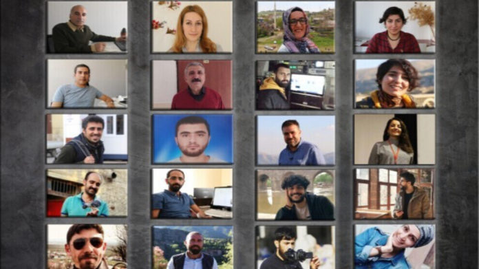 16 journalistes parmi les 22 personnes arrêtées à Diyarbakir le 8 juin ont été envoyés en prison mercredi.