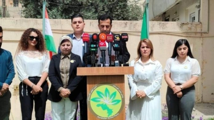 Le Parti vert du Kurdistan a tenu une conférence de presse dans son bureau de Sulaymaniyah à l'occasion du 5 juin, Journée mondiale de l'environnement.