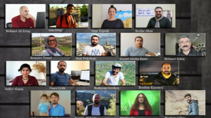 Le procès de 18 journalistes kurdes, dont 15 sont détenus, se poursuit aujourd'hui à Diyarbakir, pour le deuxième jour consécutif.