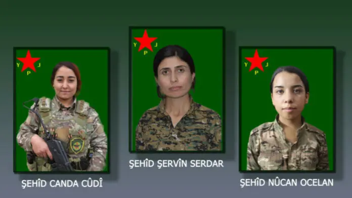 Les YPJ ont publié les noms de leurs trois combattantes tuées vendredi dans l'attaque de drone turque sur Manbij.