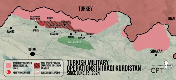 La Turquie a établi sept nouvelles bases au cœur du Sud-Kurdistan, selon un rapport de l’ONG Community Peacemaker Teams.