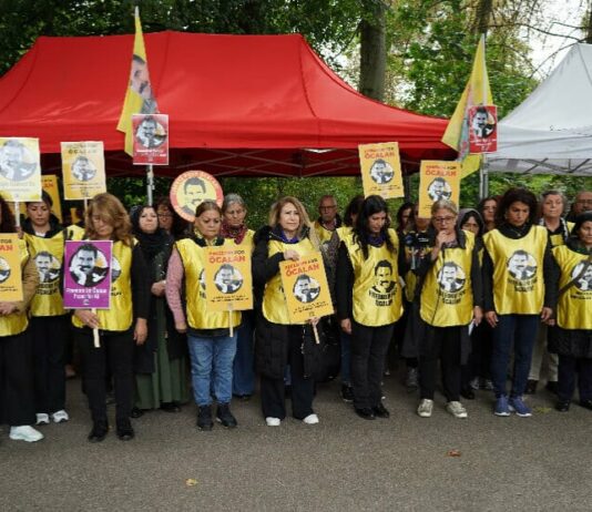 Deuxième jour de manifestation « Liberté pour Öcalan » devant le Conseil de l’Europe